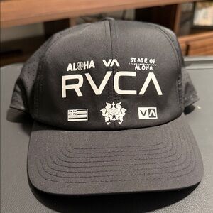 RVCA Black Aloha Cap